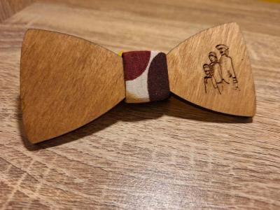 Noeud Papillon en bois - Gravé 