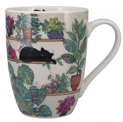 Mug arrondi chat plante 1