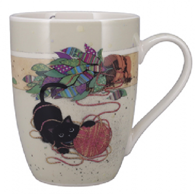 Mug arrondi chaton pelote