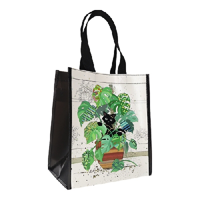 Sac cabas chaton plante